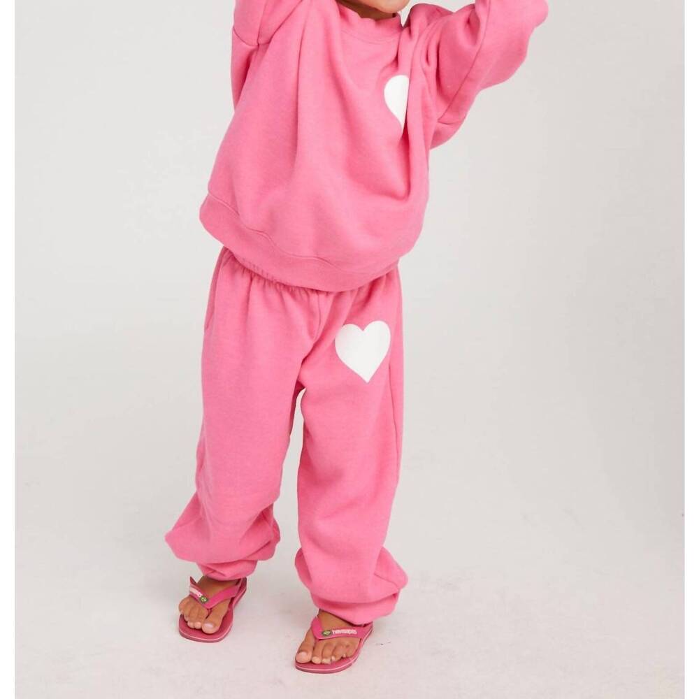 NEW SPRWMN kids heart sweatpants in peony